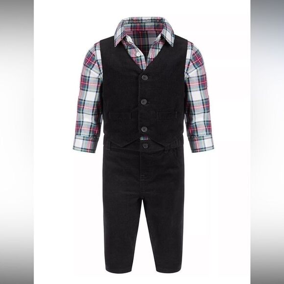 FIRST IMPRESSIONS
Baby Boy Corduroy shirt and vest 3Pc Set - Picture 4 of 5